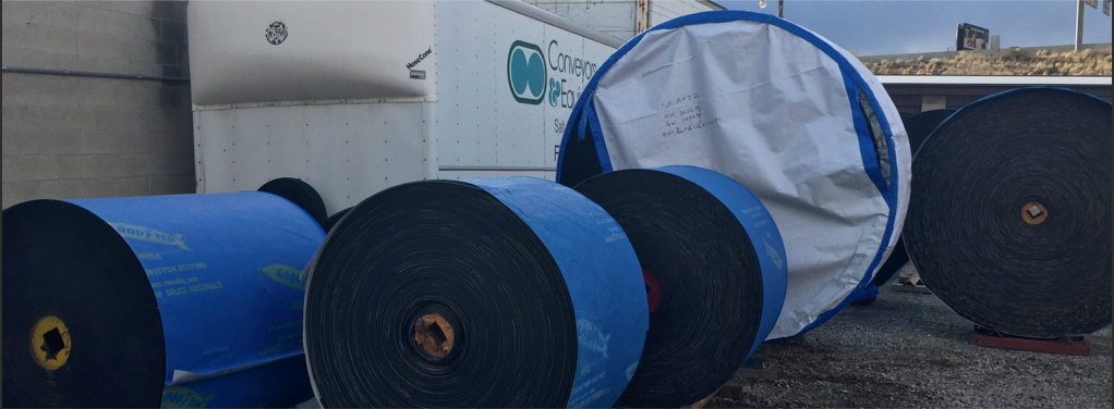 Black belt rolls inventory at Conveyors and Equipment